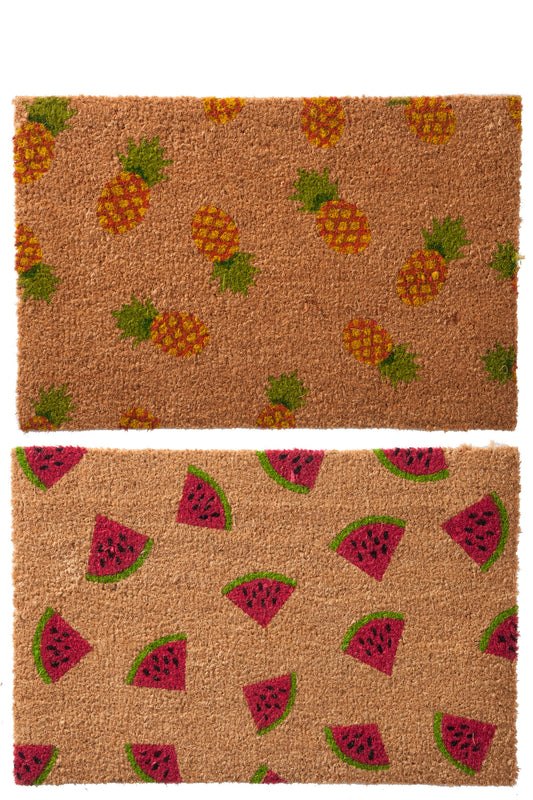 DOORMAT FRUIT COCO NATURAL/PINK/ORANGE ASSORTMENT OF 2