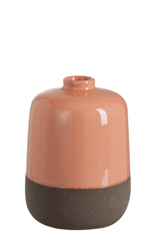 VASE CERAMIC ORANGE/BROWN