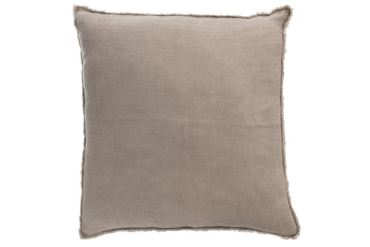 CUSHION STONEWASHED LINEN LIGHT BROWN