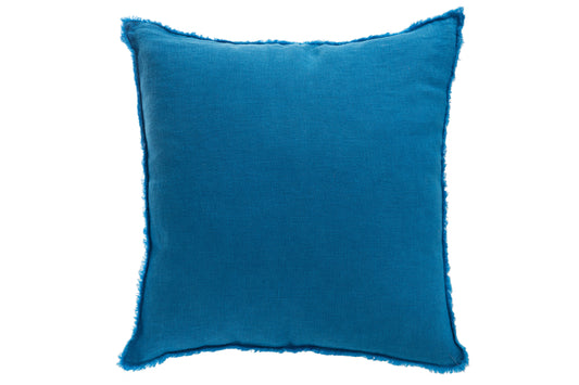 CUSHION STONEWASHED LINEN BRIGHT BLUE