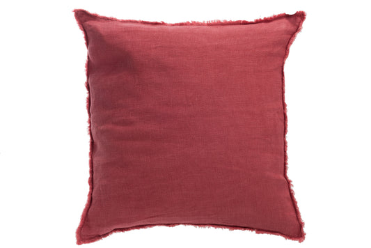 CUSHION STONEWASHED LINEN RASPBERRY