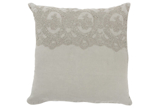 CUSHION LACE LINEN MINT