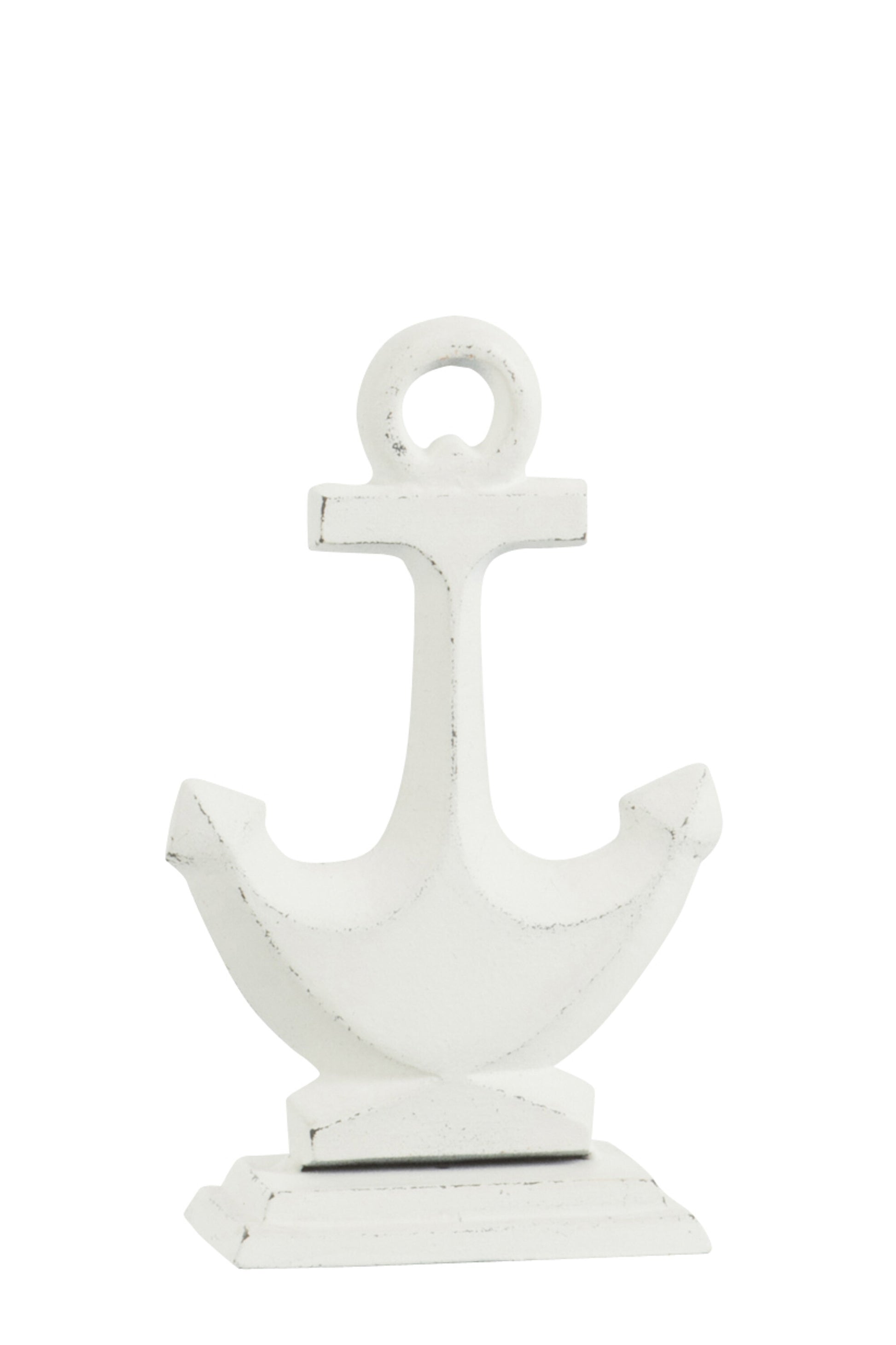 PAPERWEIGHT ANCHOR METAL ANTIQUE WHITE