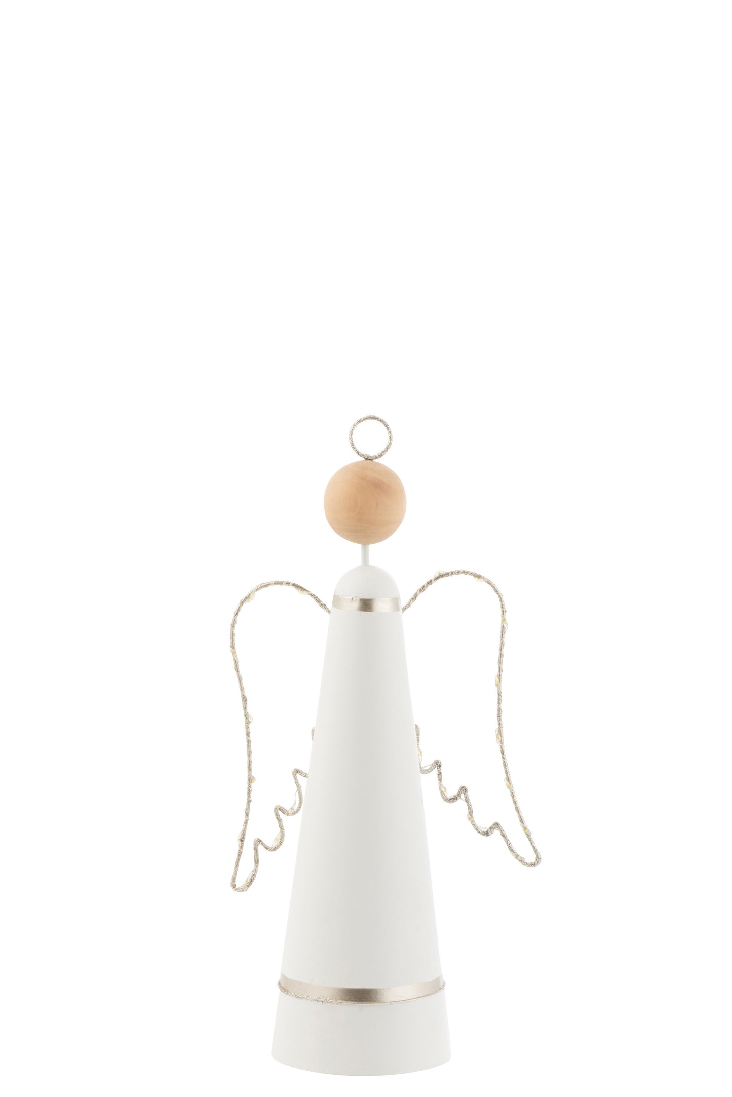 ANGEL+LED METAL WHITE/GLITTER SILVER SMALL