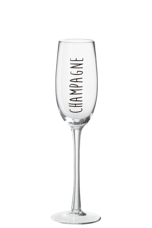 CHAMPAGNE GLASS GLASS TRANSPARENT/BLACK