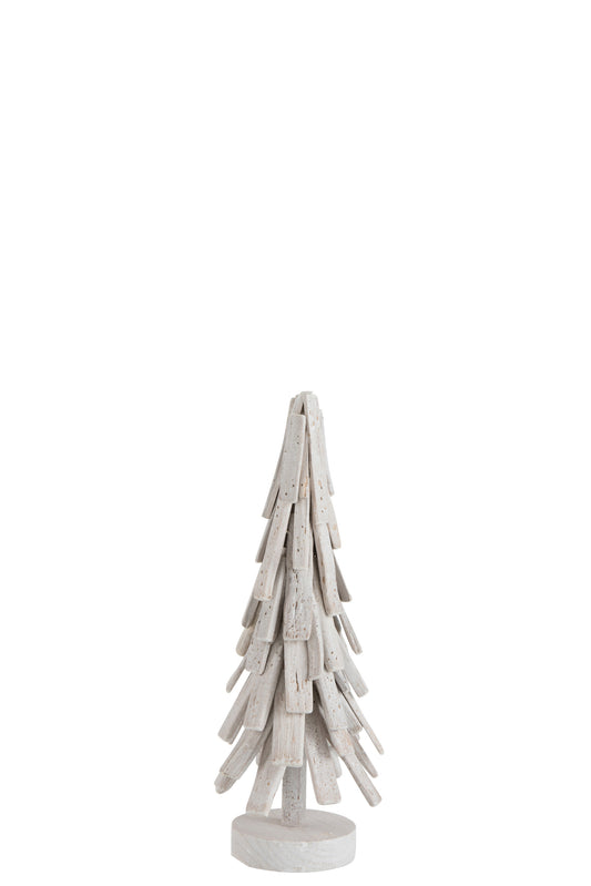 CHRISTMAS TREE LAYERS WOOD WHITE WASH S