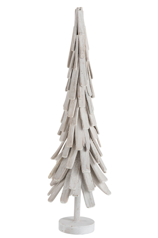 CHRISTMAS TREE LAYERS WOOD WHITE WASH L