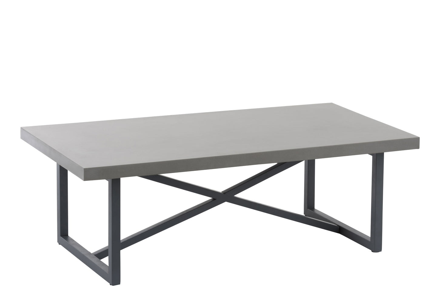 COFFEE TABLE CEMENT FINISH RECTANGULAR WOOD/METAL GREY