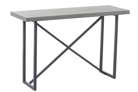 CONSOLE CEMENT FINISH RECTANGULAR WOOD/METAL GREY