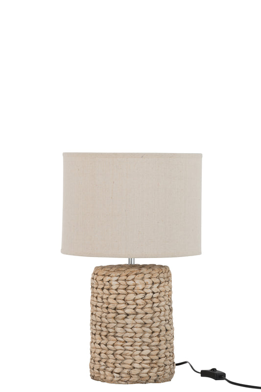 LAMP FOOT+SHADE THICK BRAID CONCRETE/COTTON NATURAL S