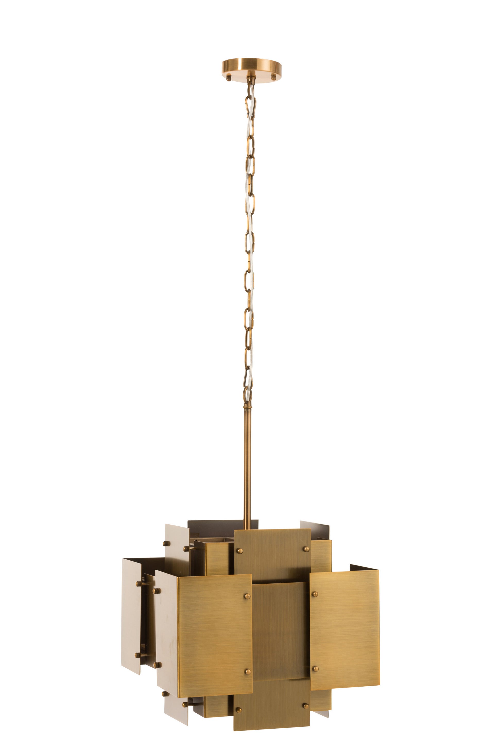 CHANDELIER SQUARES STEEL MATTE GOLD