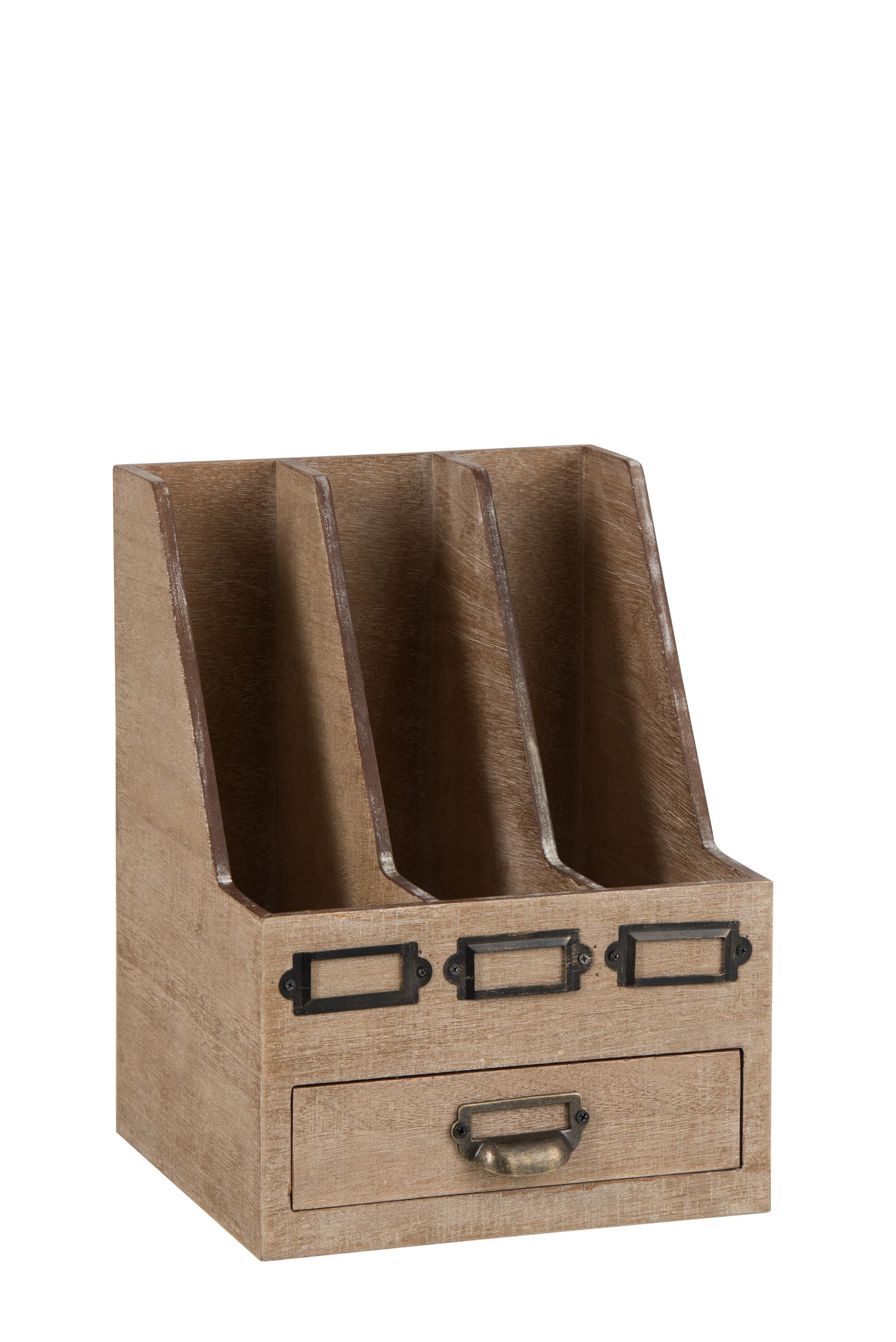 DOCUMENT HOLDER 3COMPARTMENTS 1DRAWER WOOD NATURAL