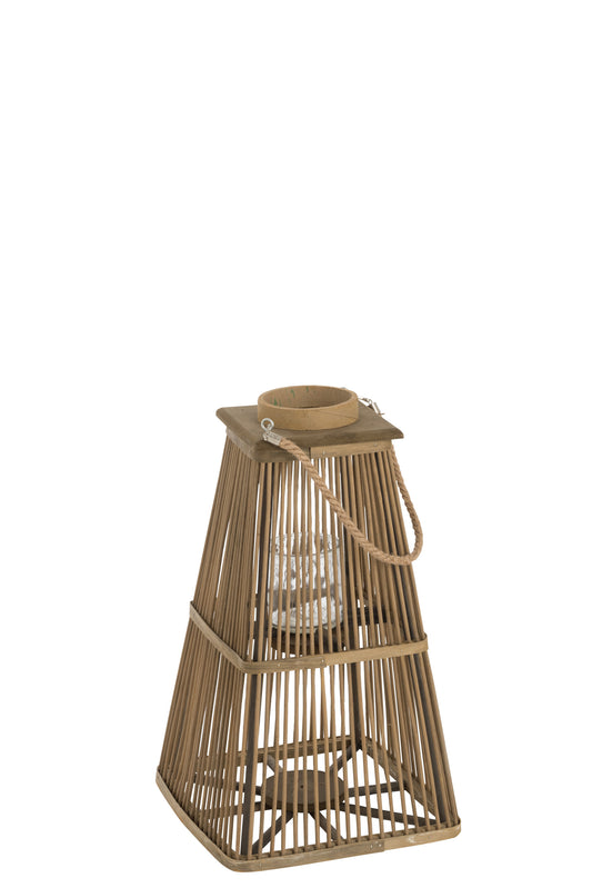 HURRICANE LANTERN BAMBOO NAT L