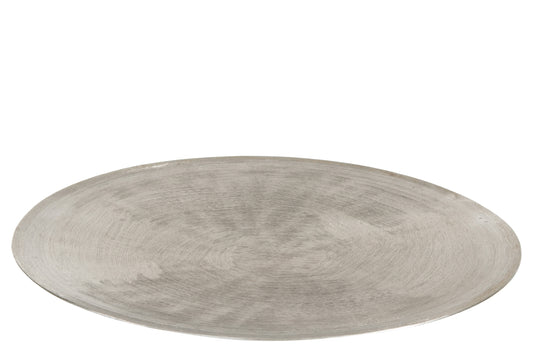 TRAY ROUND BRUSHED ALUMINIUM SILVER