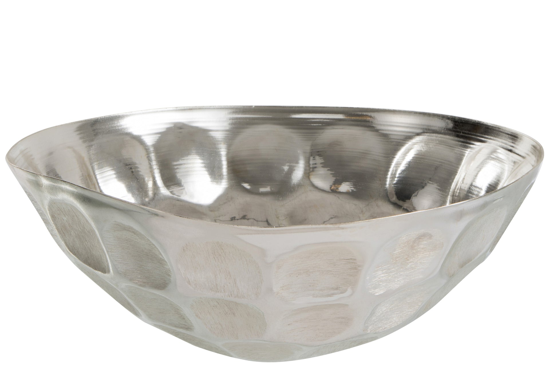 BOWL ROUND HAMMERED ALUMINIUM SILVER