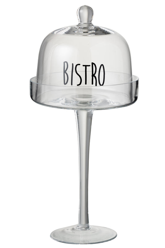 GLASS BELL+BASE ROUND HIGH BISTRO GLASS TRANSPARENT/BLACK