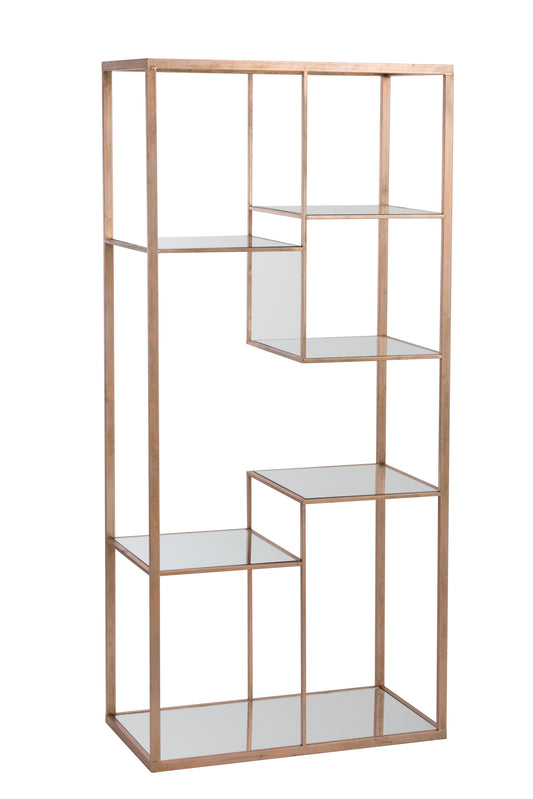 RACK 5 SHELVES METAL/GLASS COPPER