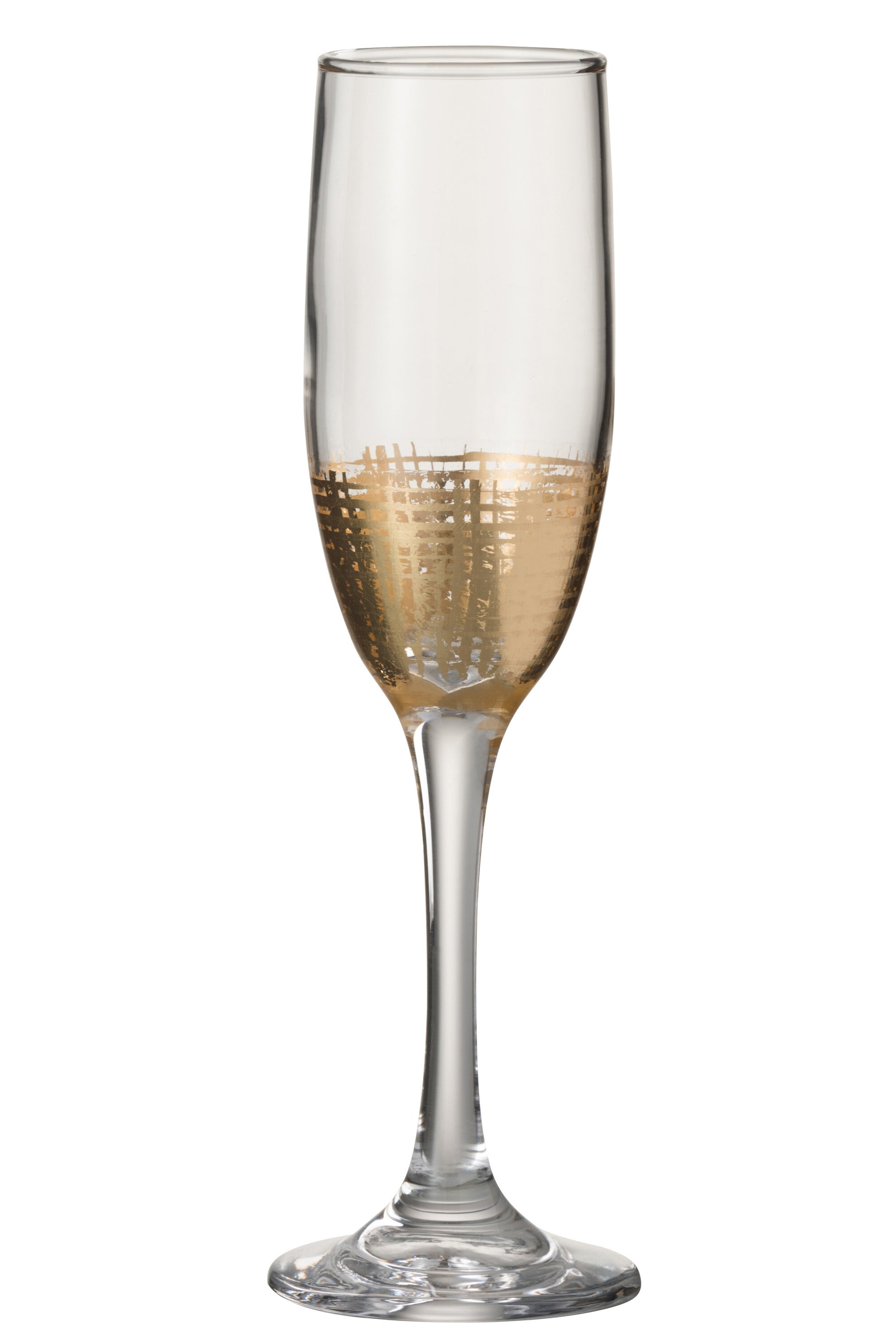 CHAMPAGNE GLASS GRID GLASS GOLD/TRANSPARENT