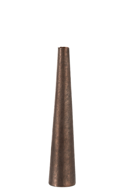 VASE CONE PATTERN ALUMINIUM ANTIQUE COPPER