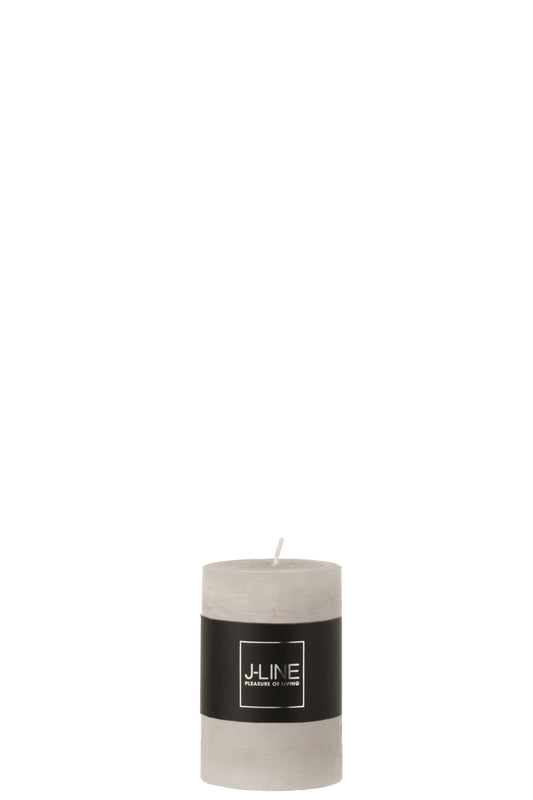 CYLINDER CANDLE  LIGHT GREY  S18H