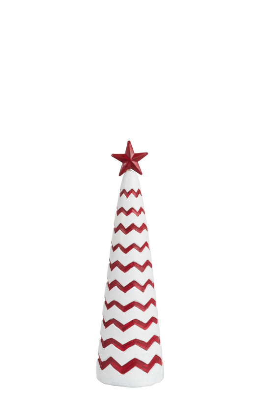 CHRISTMAS TREE CEMENT RED/WHITE SMALL