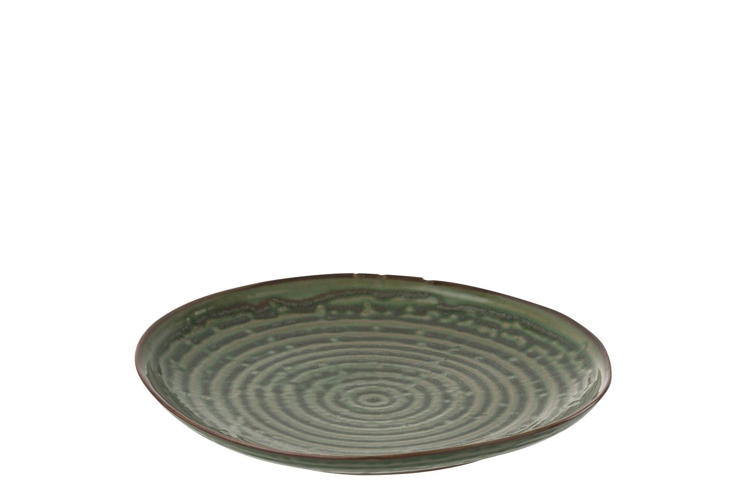 PLATE CIRCLES PORCELAIN GREEN SMALL