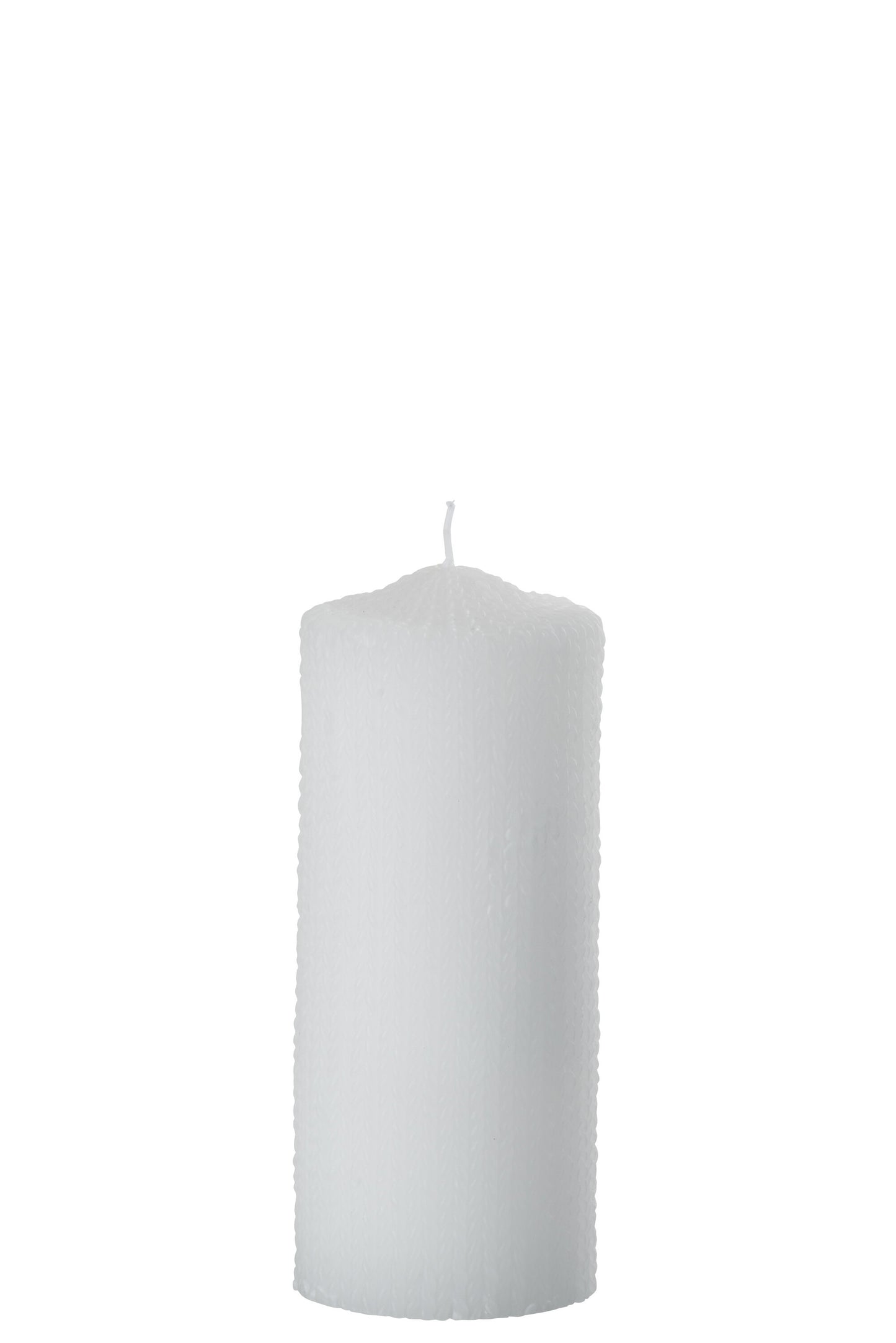 CYLINDER CANDLE KNITTED WAX WHITE LARGE-40H