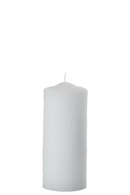 CYLINDER CANDLE KNITTED WAX WHITE LARGE-40H