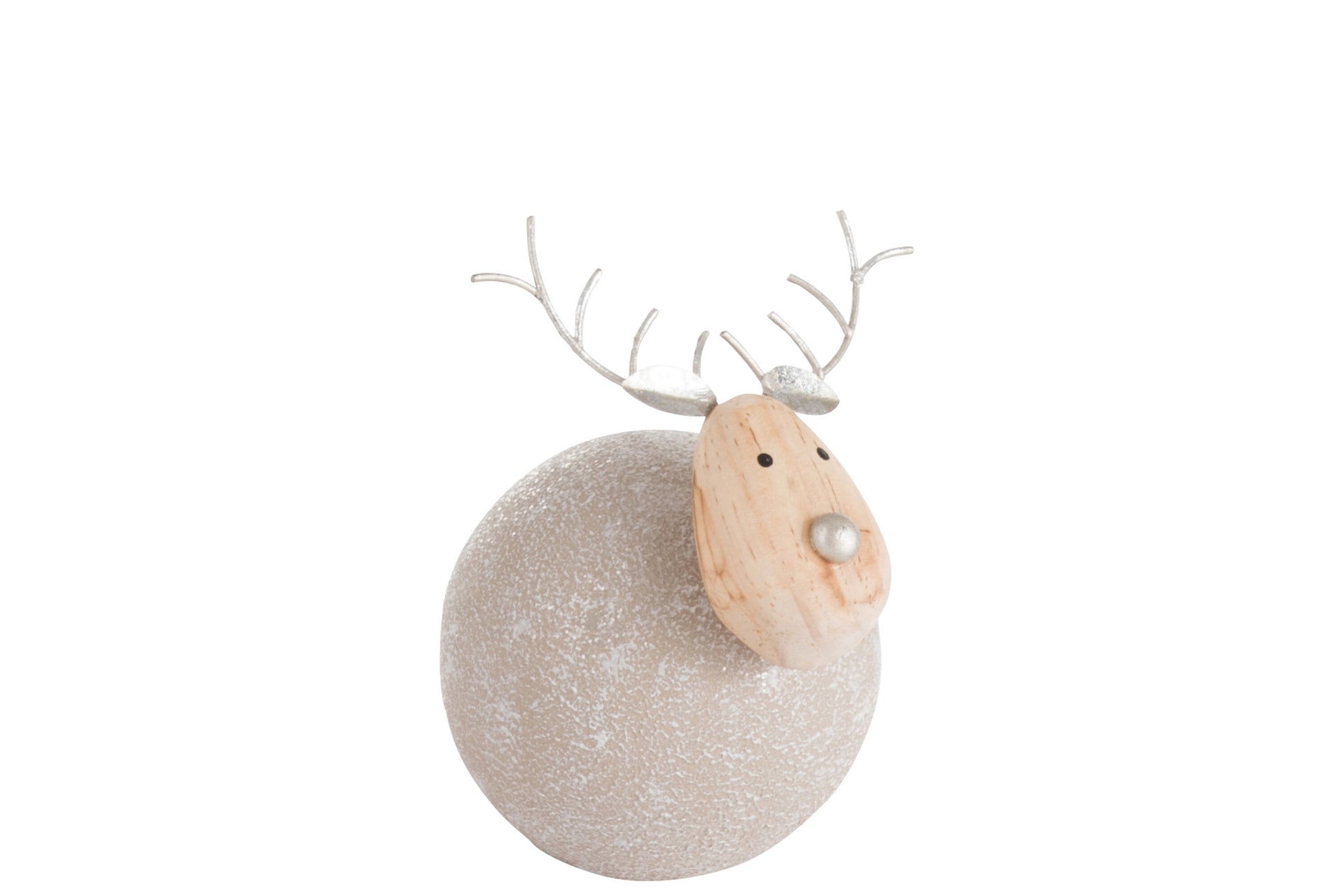 REINDEER DECO METAL GLITTER GREYBROWN SMALL