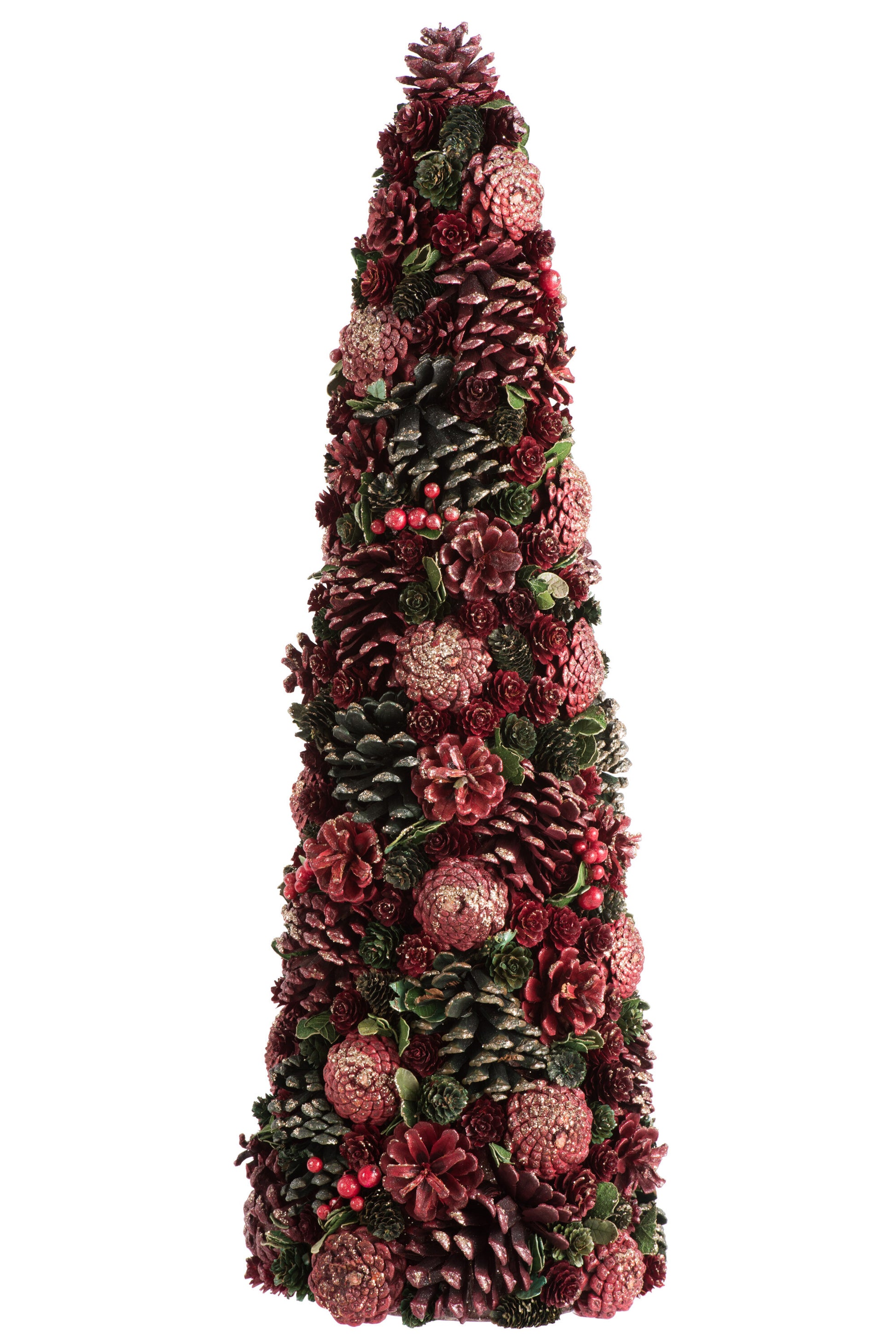 CONE PINE CONES/BERRY RED/GREEN LARGE