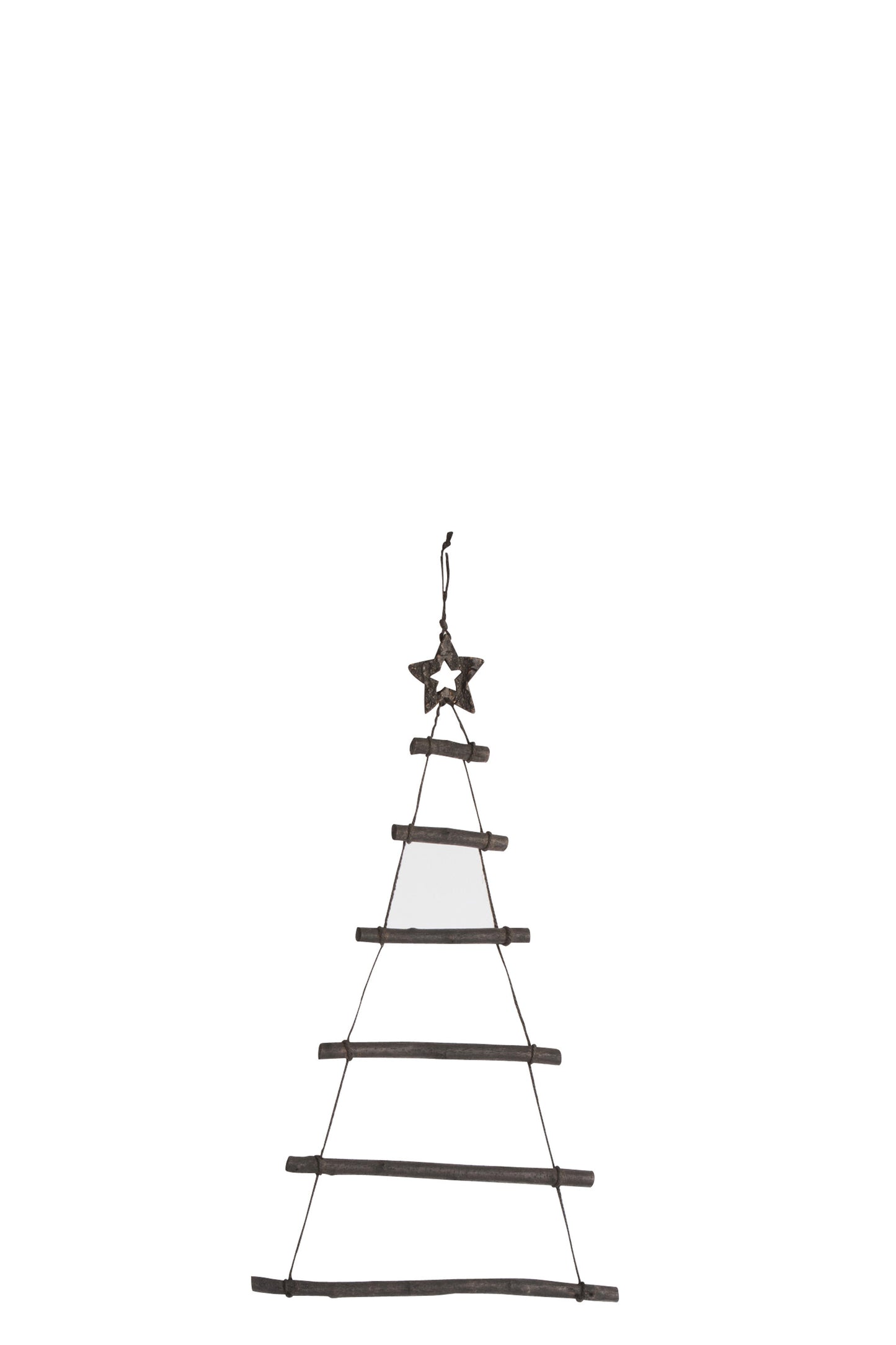 CHRISTMAS TREE BRANCH+STAR WOOD BLACK SMALL