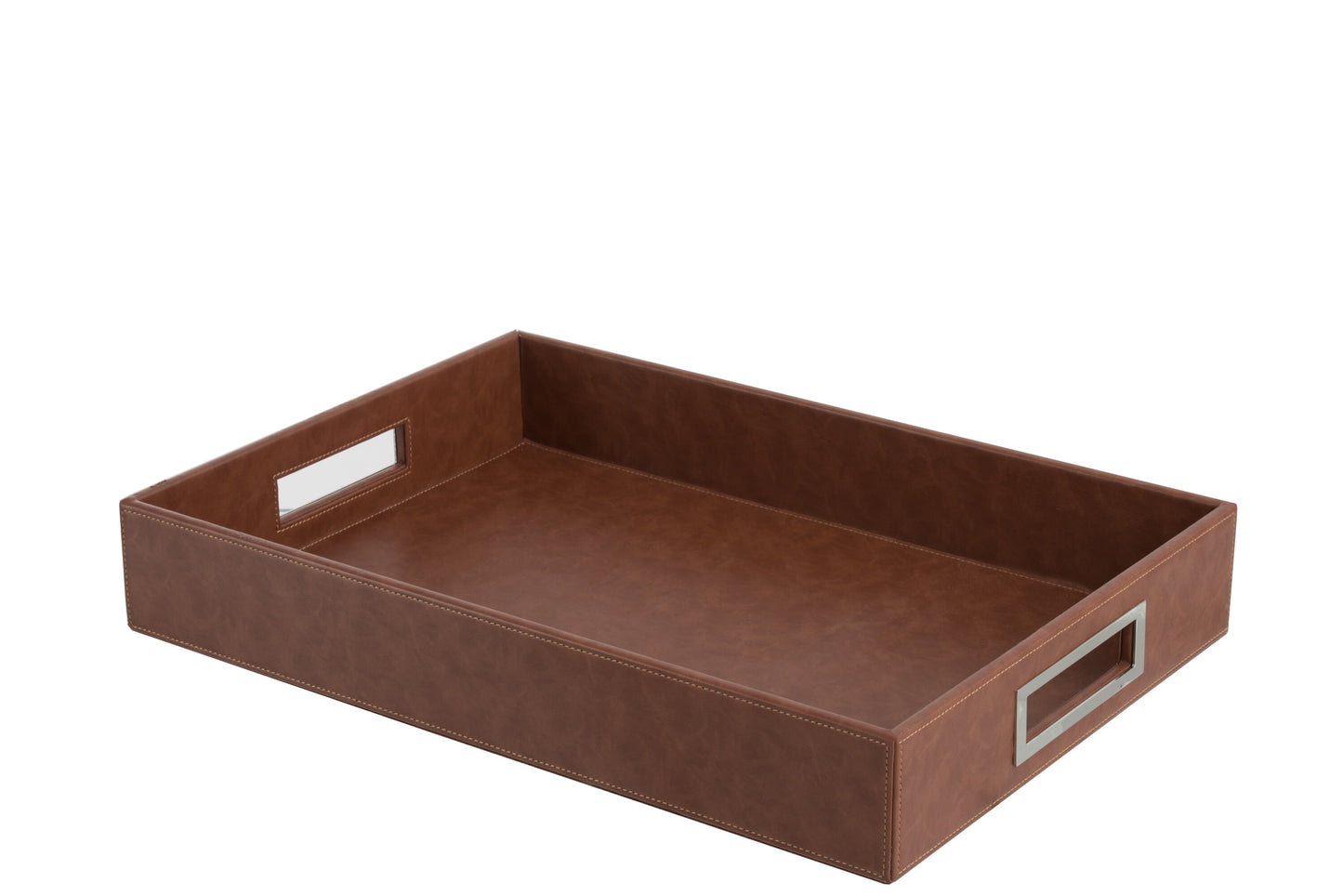 TRAY IMITATION LEATHER BROWN