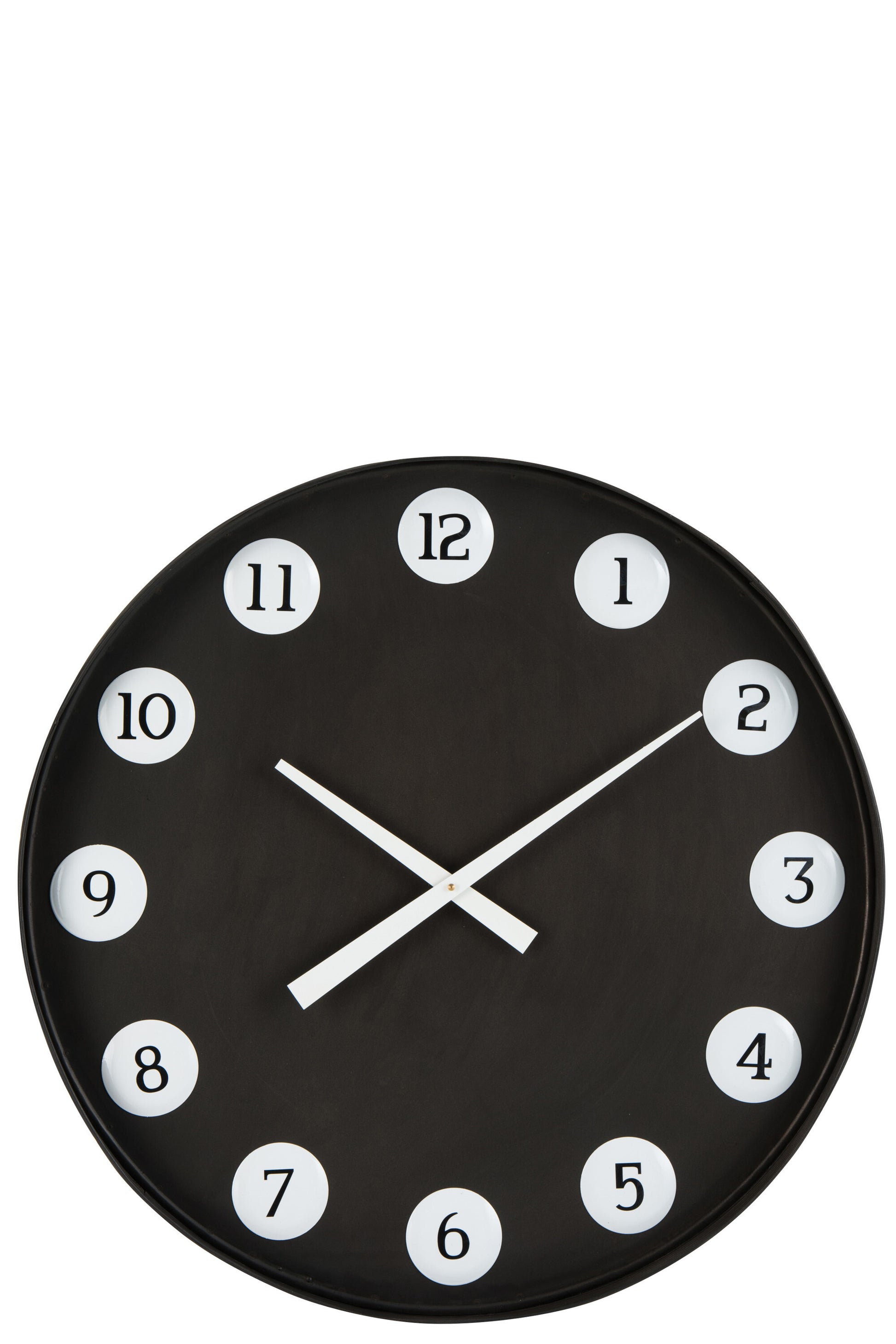 CLOCK ROUND NUMBERS METAL BLACK