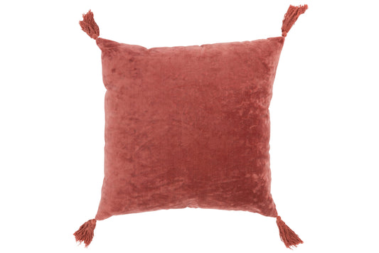 CUSHION TASSEL COTTON ORANGE/RED