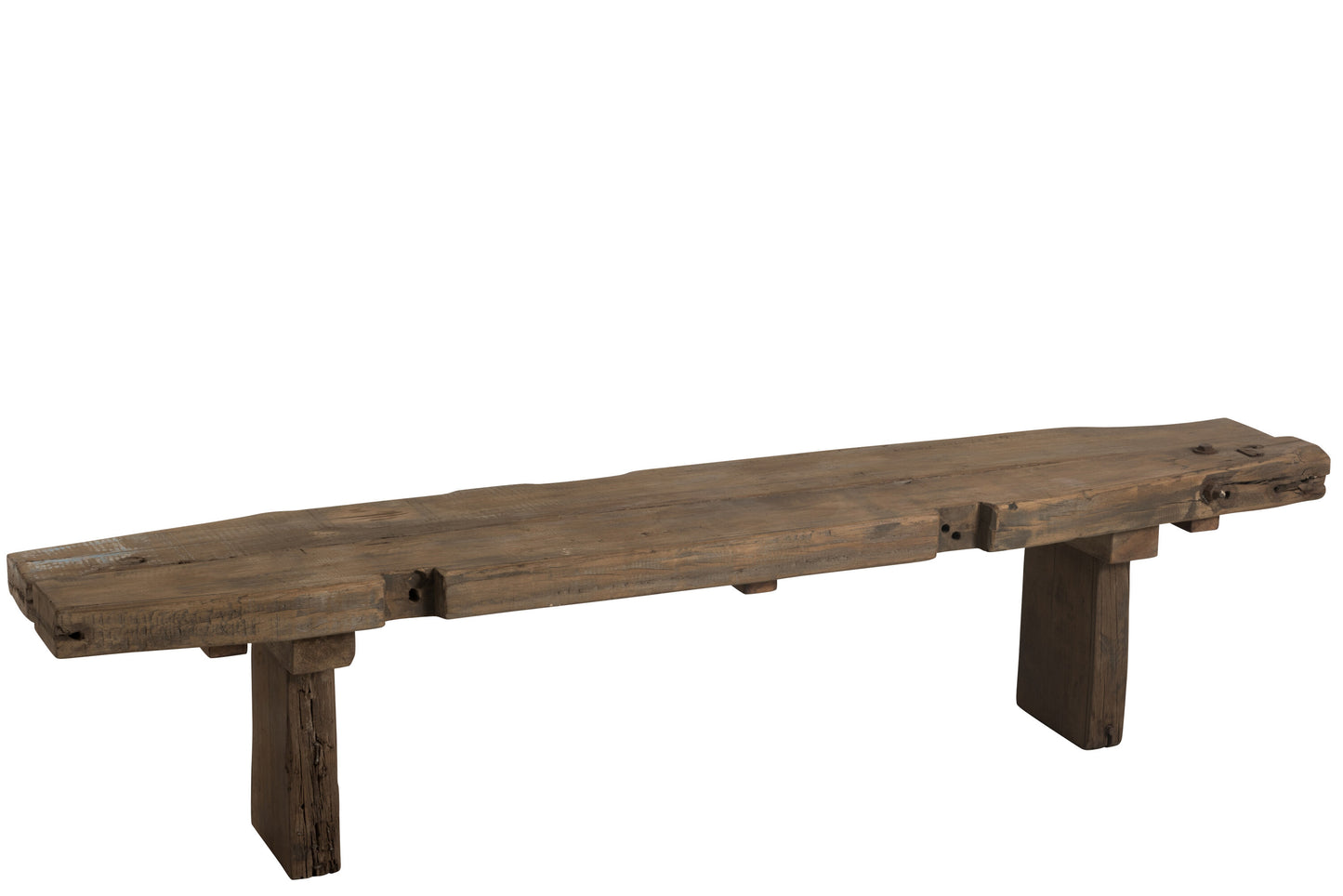 BENCH ROUGH RECYCLED WOOD BROWN