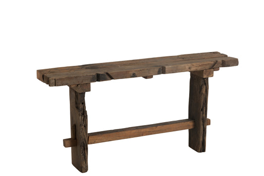 CONSOLE ROUGH RECYCLED WOOD BROWN