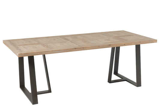 DINING TABLE WOOD/METAL NATURAL