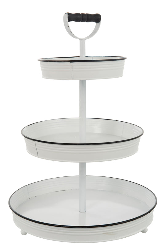 TRAY 3 LEVELS METAL WHITE/BLACK