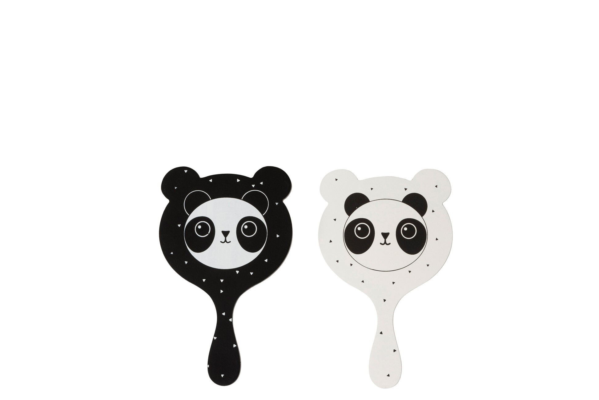 MIRROR PANDA WOOD WHITE/BLACK ASSORTMENT OF 2