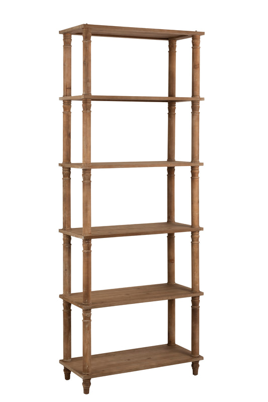 RACK 6 SHELVES WOOD NATURAL