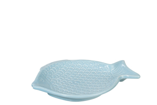 DISH FISH PORCELAIN BLUE