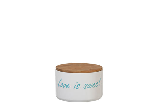 STORAGE JAR WITH LID LOW DOLOMITE/BAMBOO WHITE/BLUE