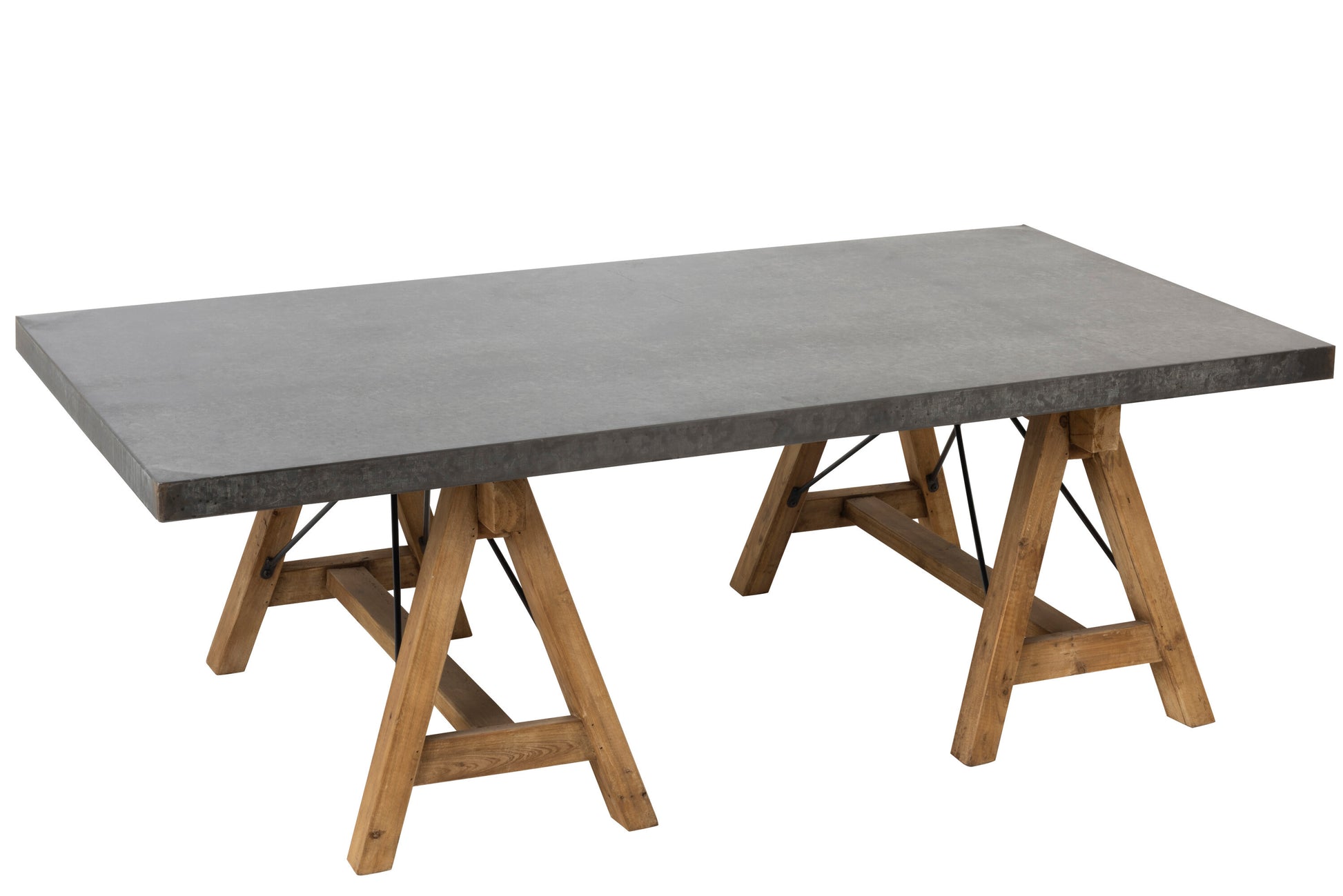 COFFEE TABLE SQUARE WOOD/METAL GREY/NATURAL