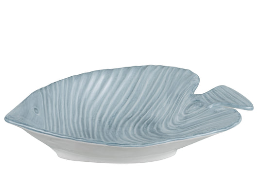 BOWL FISH DOLOMITE BLUE LARGE