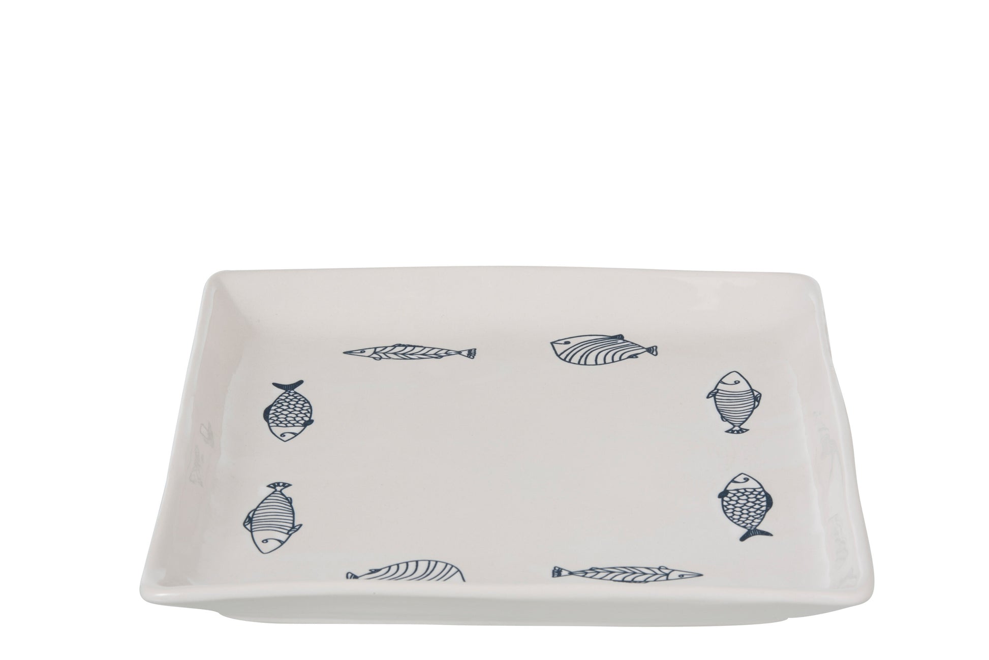 DISH SQUARE FISH DOLOMITE BLUE