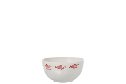 BOWL FISH DOLOMITE RED