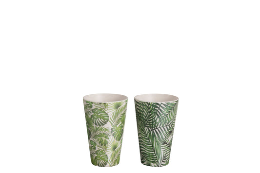 CUP TROPICAL BAMBOO GREEN ASSORTMENT OF 2