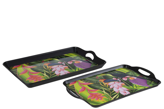 SET OF 2 TRAYS RECTANGLE PP MIX