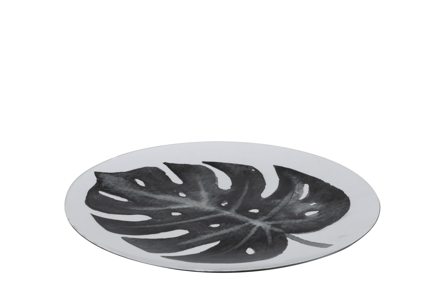 PLATE TROPICAL PP WHITE/BLACK