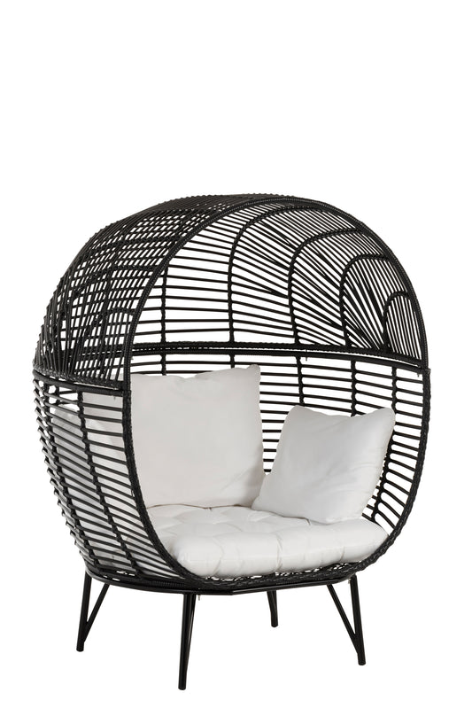 LOUNGE CHAIR OVAL STEEL BLACK